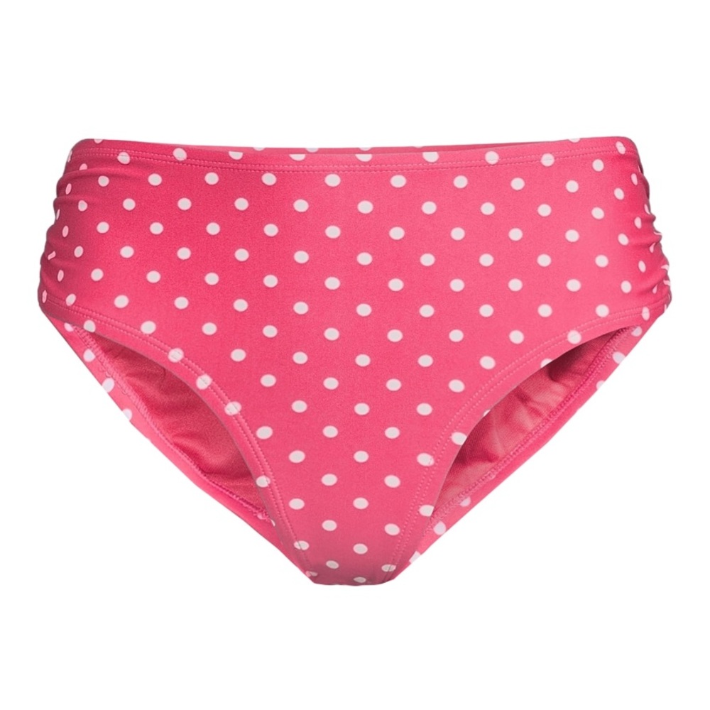 NWT Time and Tru  Printed Pink Rose Dust Polka Dot  Mid rise Swim Bottom Size:1X